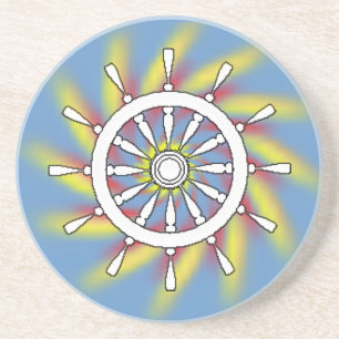 Underlägg - Fraktaser Hjul med Spiral-bakgrund Sandsten