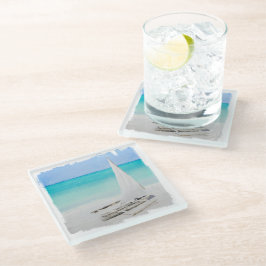 Underlägg, glas - Beach Boat