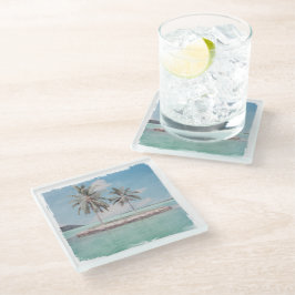 Underlägg, glas - Beach-ön