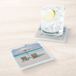 Underlägg, glas - persikostolar