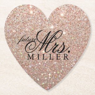 Underlägg - Glitter Heart Fab framtid Fru Ro Guld Papper