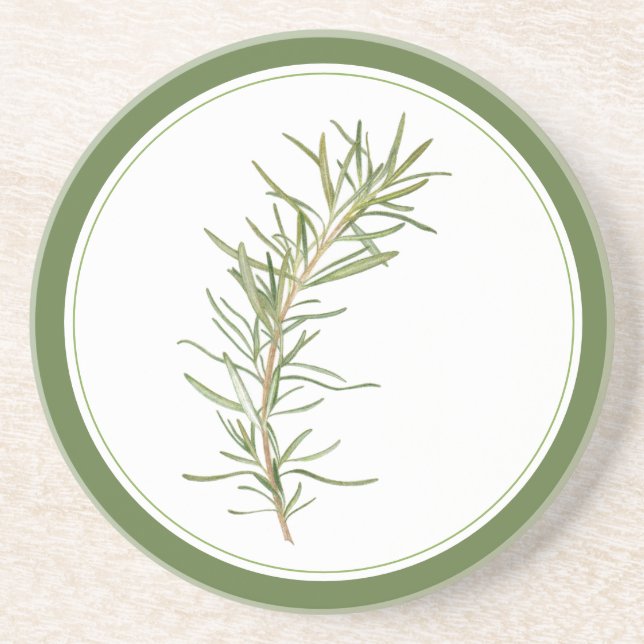 UNDERLÄGG - Grönt av FRESH ROSEMARY Round Sandston (Framsidan)