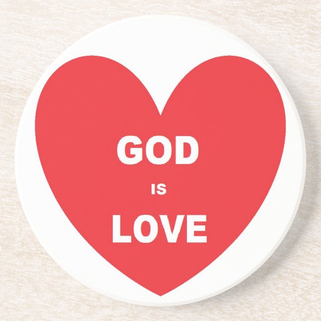 Underlägg Gud är Kärlek Red Heart (Framsidan)