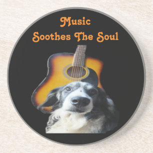 Underlägg Guitar-Hund Sandsten