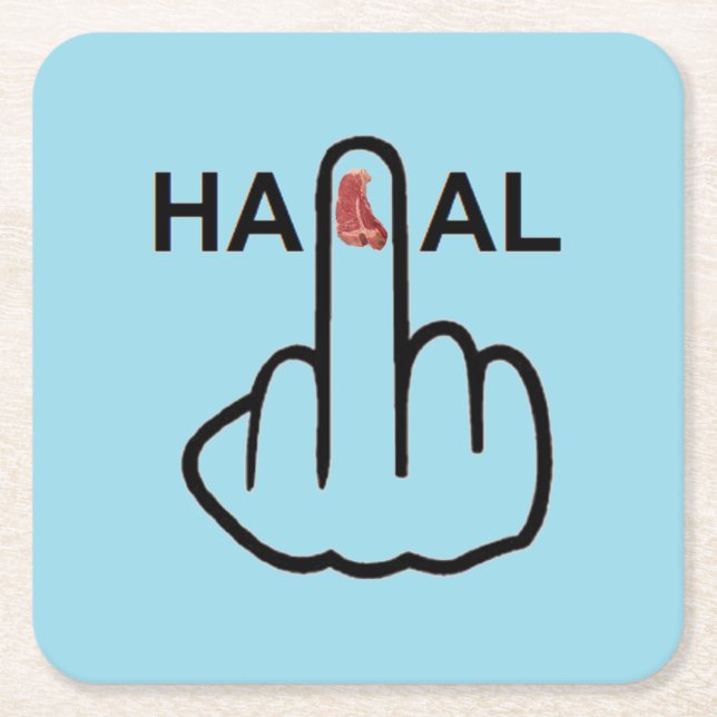 Underlägg Halalvänd Papper Kvadrat (Framsidan)