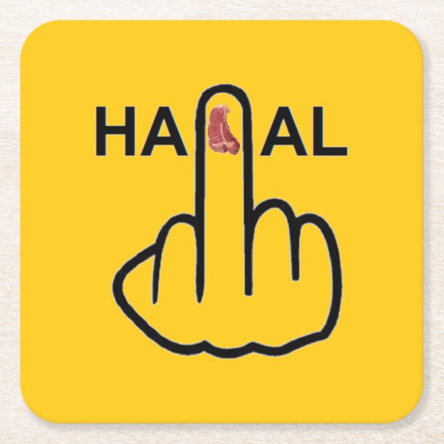 Underlägg Halalvänd Papper Kvadrat (Framsidan)