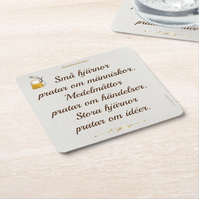 Underlägg — Hjärnor pratar Papper Kvadrat (Vinklad)