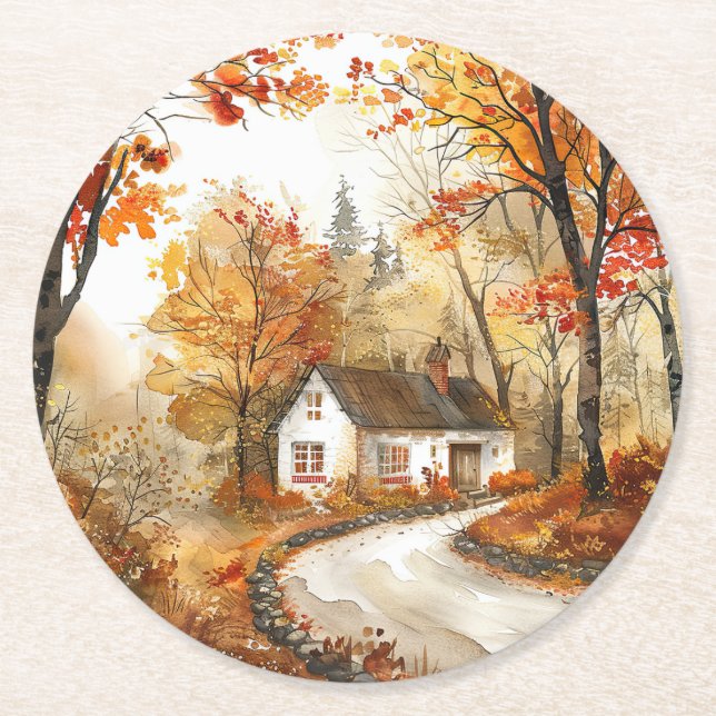 Underlägg höstkolumn för vattenfärg (Framsidan)