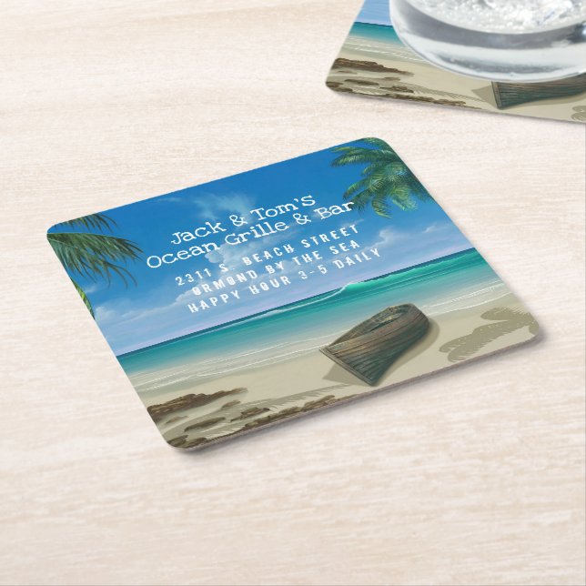 Underlägg i föråldrad vy över hav (Vinklad)