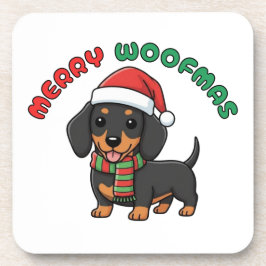 Underlägg Jul Black Dachshund: Merry Woofmas