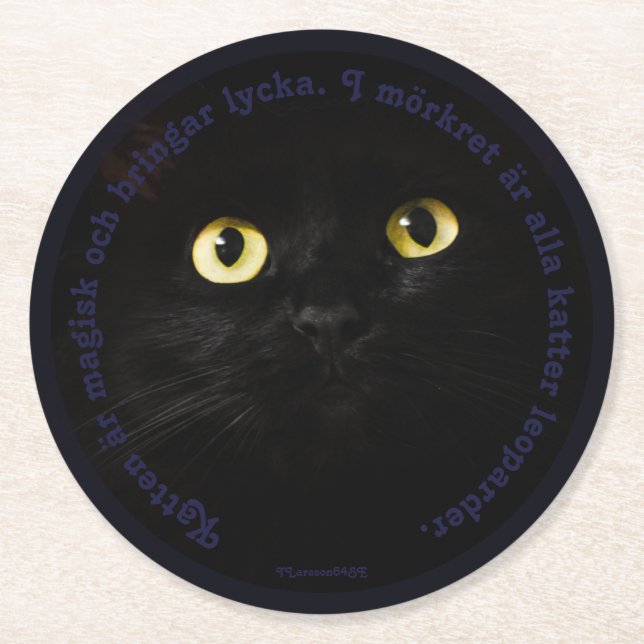 Underlägg — Katt Papper Rund (Framsidan)