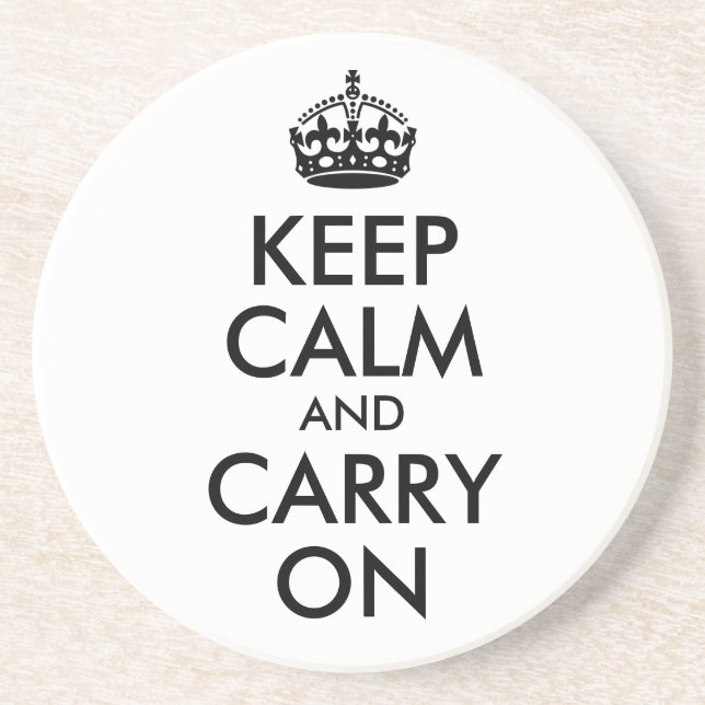 Underlägg - Keep Calm and Carry On Sandsten (Framsidan)