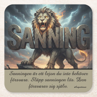 Underlägg — Lejon, sanning Papper Kvadrat