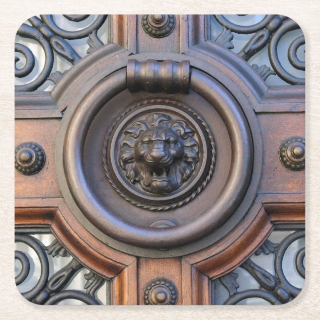 Underlägg Lejont huvud för knackknapp (Framsidan)