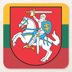 Underlägg litauiska Vytis-uppsättning Papper Kvadrat