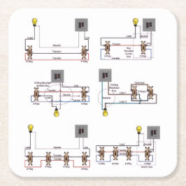 UNDERLÄGG med 3-vägs & 4-vägs omkopplardiagram Papper Kvadrat