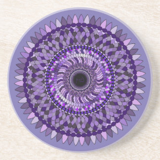 underlägg med en lila mandala-design