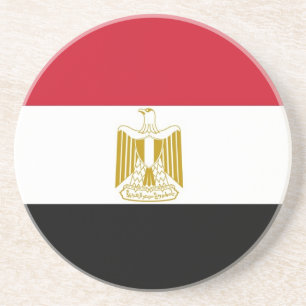 Underlägg med Flagga av Egypten Sandsten