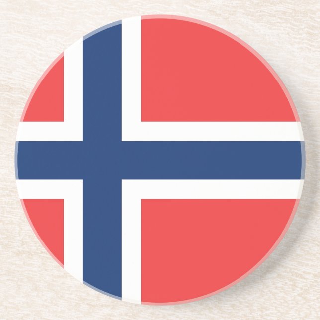 Underlägg med Flagga av Norge Sandsten (Framsidan)