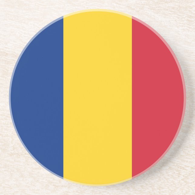 Underlägg med Flagga av Rumänien Sandsten (Framsidan)