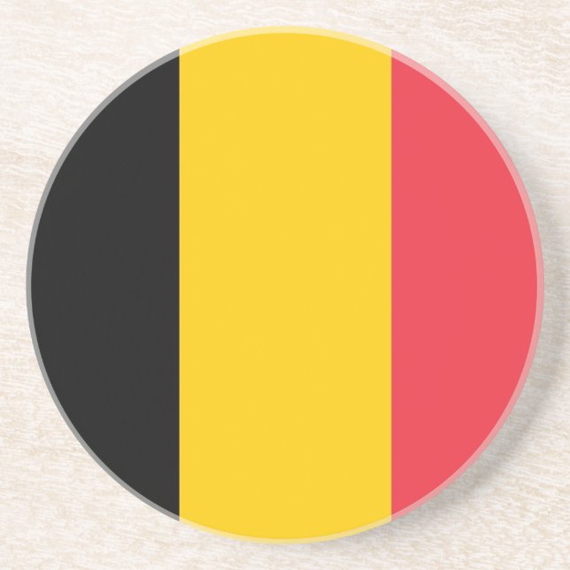 Underlägg med Flagga Belgien Sandsten (Framsidan)
