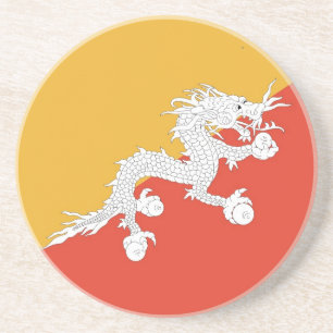 Underlägg med Flagga Bhutan Sandsten