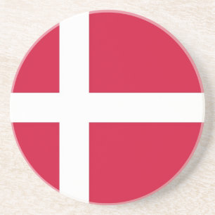 Underlägg med Flagga Danmark Sandsten