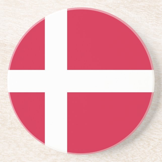 Underlägg med Flagga Danmark Sandsten (Framsidan)