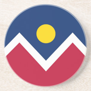 Underlägg med Flagga Denver, Colorado, USA Sandsten