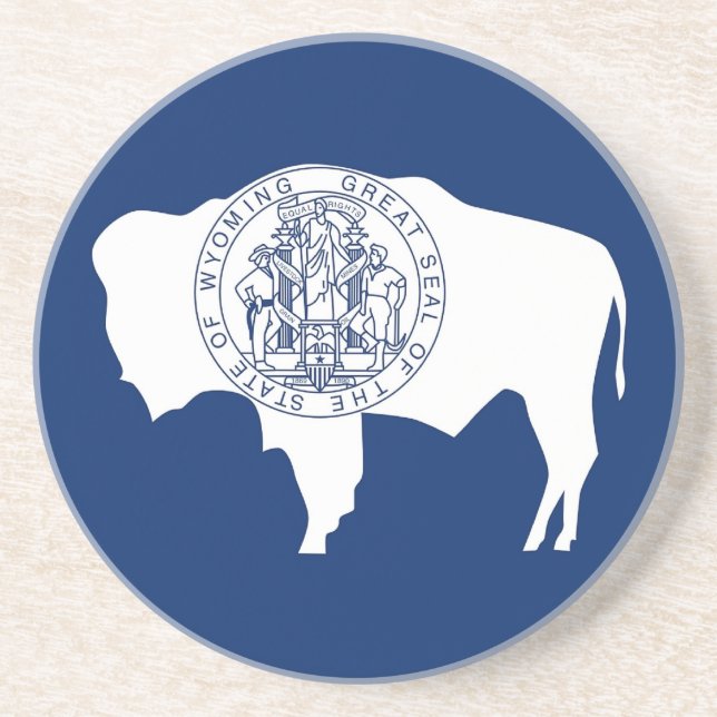 Underlägg med Flagga från Wyoming, Förenta statern (Framsidan)