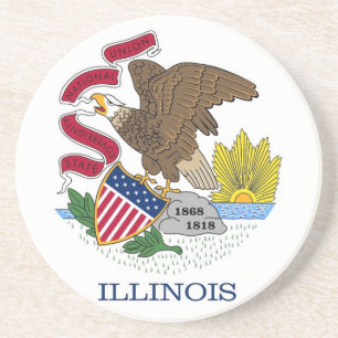 Underlägg med Flagga Illinois, USA
