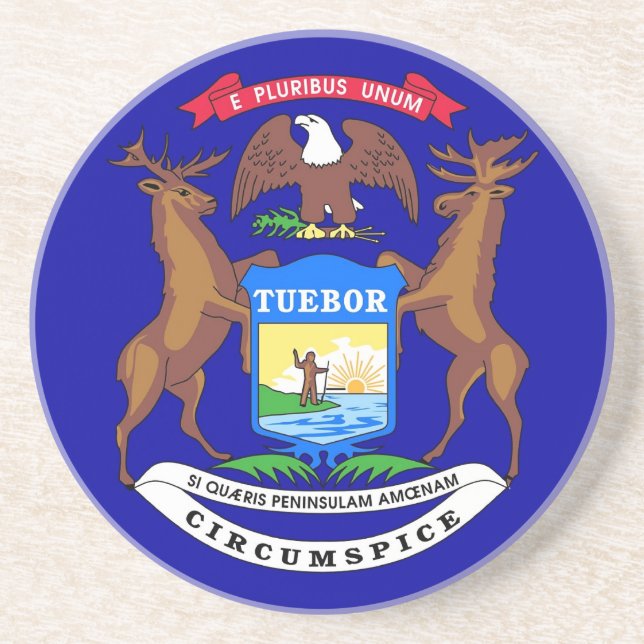 Underlägg med Flagga Michigan, USA (Framsidan)