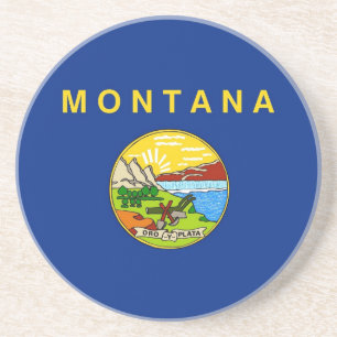 Underlägg med Flagga Montana, USA Sandsten
