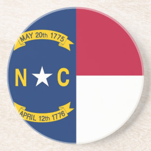 Underlägg med Flagga North Carolina i USA Sandsten