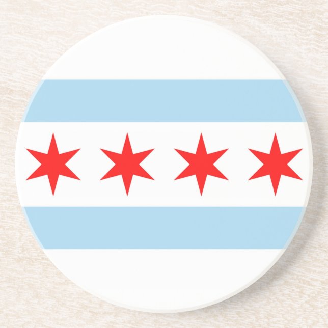 Underlägg med Flagga of Chicago, Illinois, USA (Framsidan)