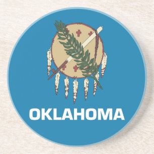Underlägg med Flagga Oklahoma, USA Sandsten