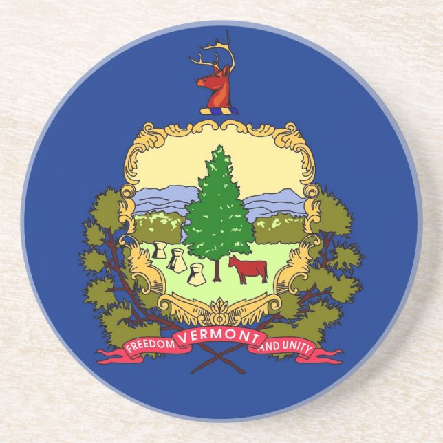 Underlägg med Flagga Vermont i USA (Framsidan)