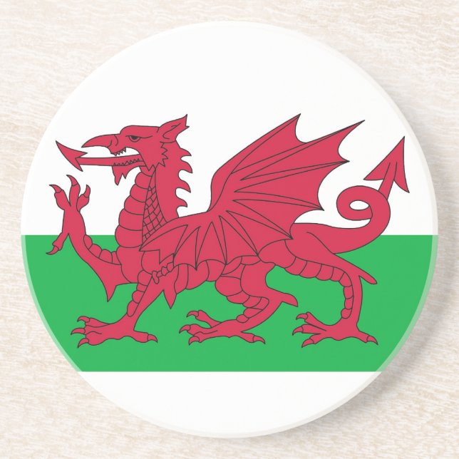 Underlägg med Flagga Wales Sandsten (Framsidan)