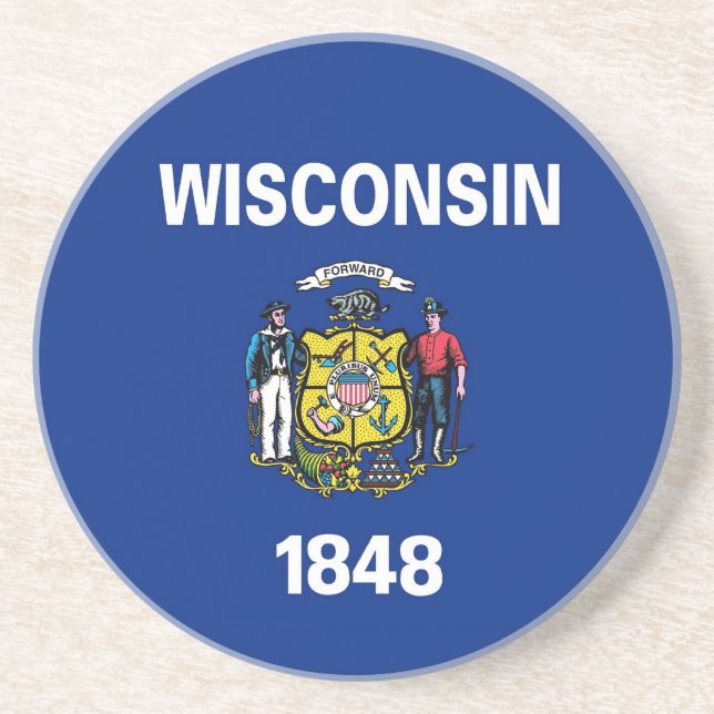 Underlägg med Flagga Wisconsin, Förenta staterna (Framsidan)