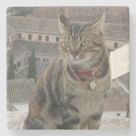 Underlägg med klatfotomarkörklon sten