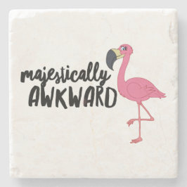 Underlägg Mestastiskt Awkward Flamingo Marble Ston