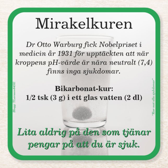 Underlägg — Mirakelkuren (Framsidan)
