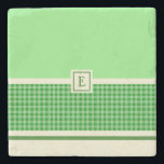 Underlägg Monogram för kontroll av grönt<br><div class="desc">Underbar solid design och checkdesign som ger ett modernt men klasssäkert utseende. Anpassa texten. Använda mallen för att anpassa din underlägg med önskat monogram.</div>