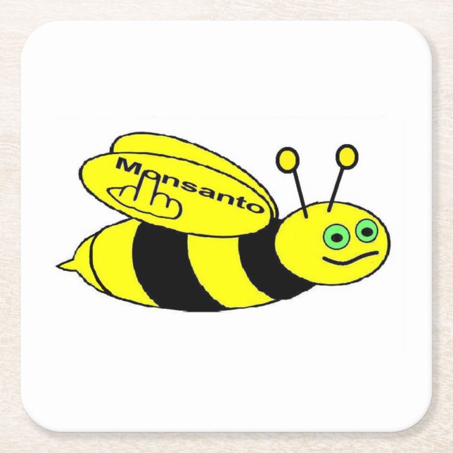 Underlägg Monsanto Bee Flip Papper Kvadrat (Framsidan)