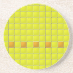Underlägg - Orange Mosaic-torg på Gult Fält Sandsten