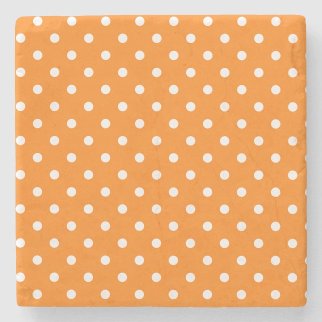 Underlägg orange och vitt Polka dots (Framsidan)
