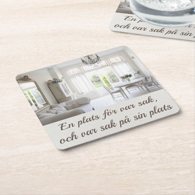 Underlägg — Ordning & reda Papper Kvadrat (Vinklad)