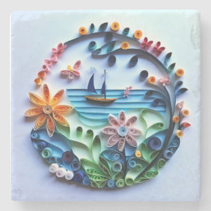 Underlägg papper Quilled Craft Stone