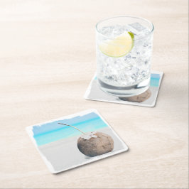 Underlägg, Pappert - Vattenfärgssegment, kokokottk Underlägg Papper Kvadrat