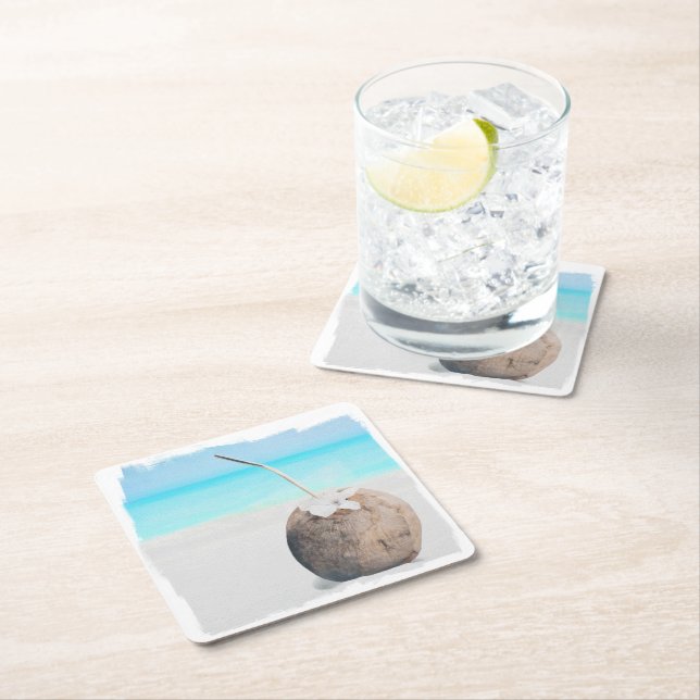 Underlägg, Pappert - Vattenfärgssegment, kokokottk Underlägg Papper Kvadrat (Insitu)